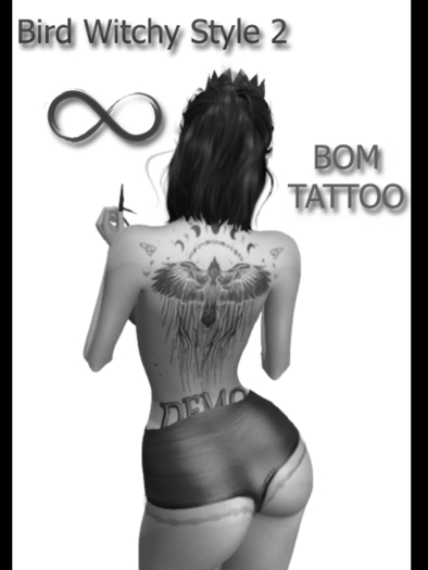 .:Infinity:.Bird Witchy Style 2 BOM Tattoo DEMO