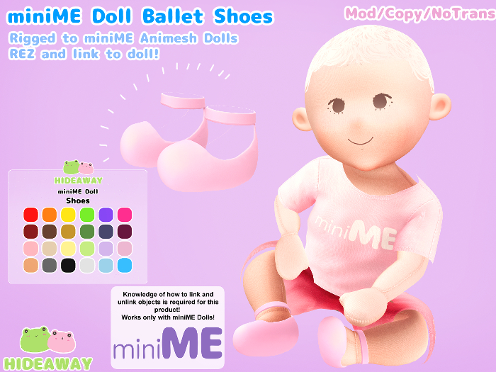 [Hideaway] miniME Doll Ballet Shoes