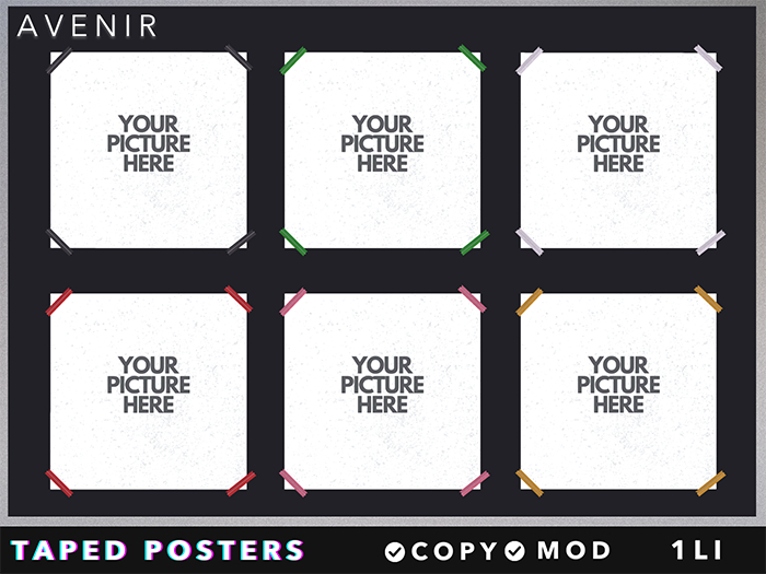 Taped Mesh Poster - 6 Colors - COP/MOD - 1 Li Each