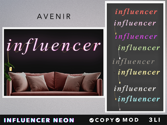 Influencer Neon Light - 8 COLORS - COP/MOD - 3 Li