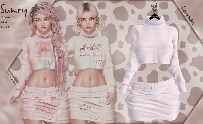 .:Bad Rabbit:. Sumry Hoodie and skirt Lavender