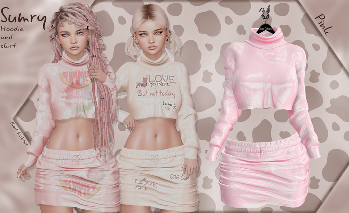 .:Bad Rabbit:. Sumry Hoodie and skirt Pink