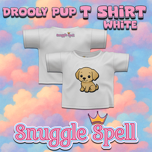 Snuggle Spell / DroolyPup T-Shirt WHITE 