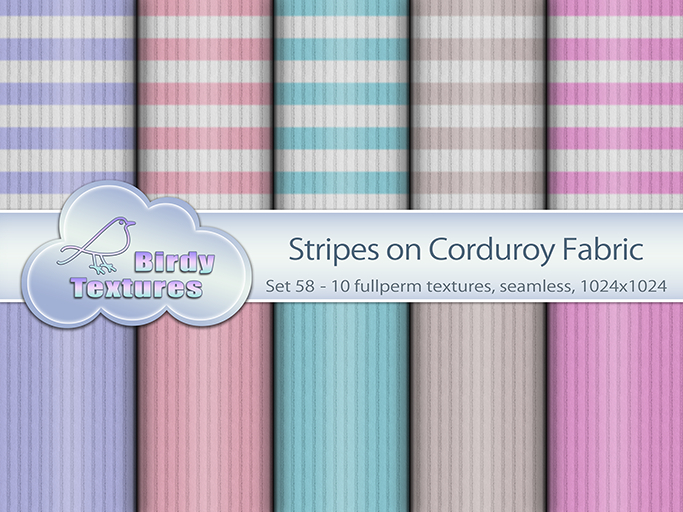 Birdy Textures - [Set 58] - STRIPES on corduroy fabric