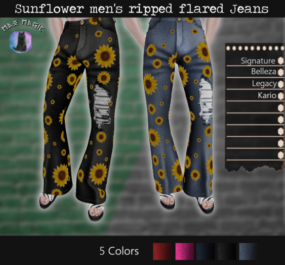 ::MM:: Sunflower Men's Ripped Flared jeans - 5 Colors