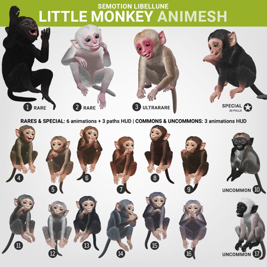 SEmotion Libellune Little Monkey Animesh #2 RARE