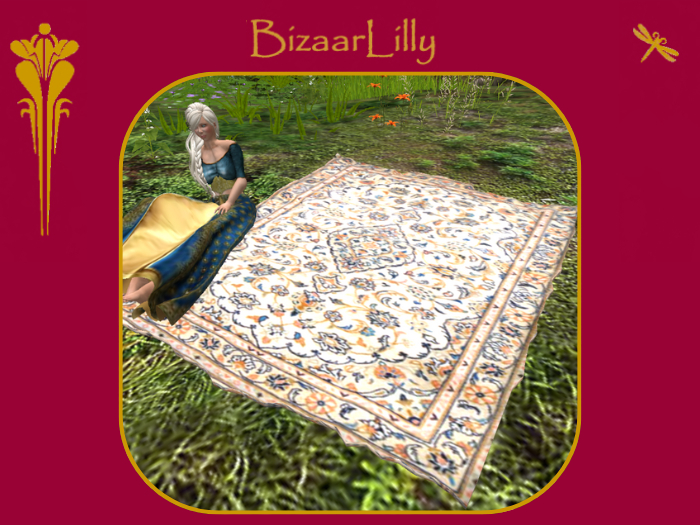 Renaissance Rug ~ Gold Leaf & Cream Florals