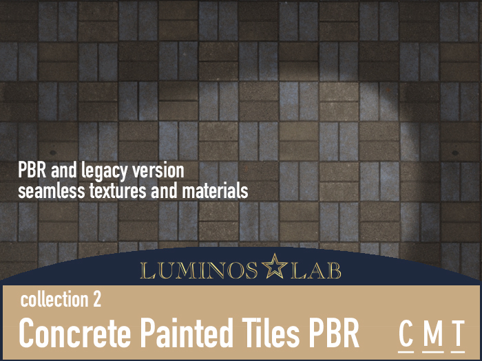LL Concrete Painted Tiles Pattern PBR (coll2) Full Perm
