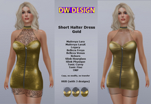 DEMO DW - Short Halter Dress Gold