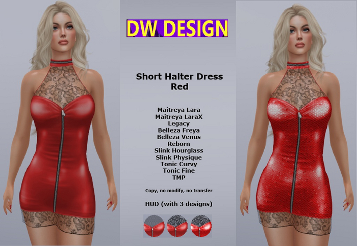 DEMO DW - Short Halter Dress Red