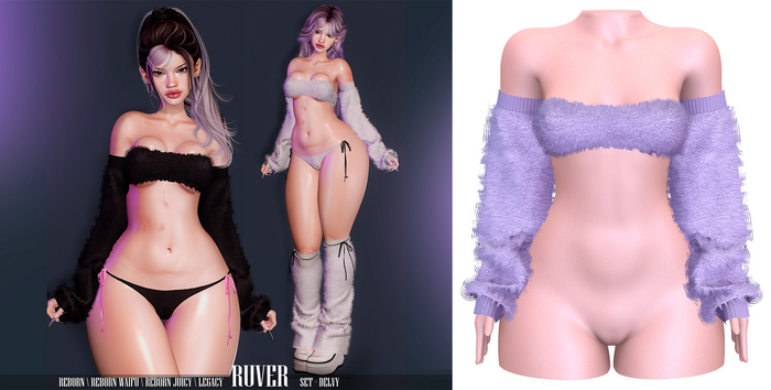 RUVER-Top:Sleeves :: Delvy - Lilac