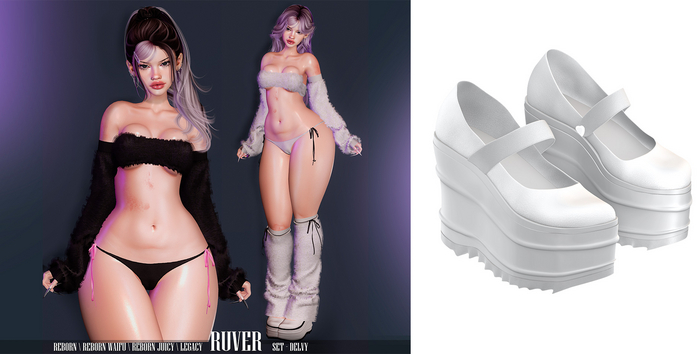 RUVER-Platform Sandals :: Delvy - White