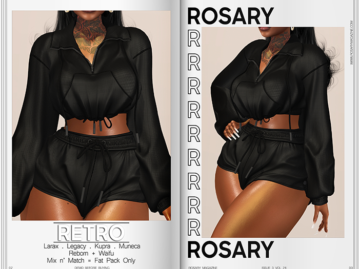 Rosary. Retro . Set Black