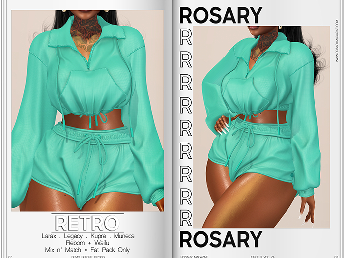 Rosary. Retro . Set Teal