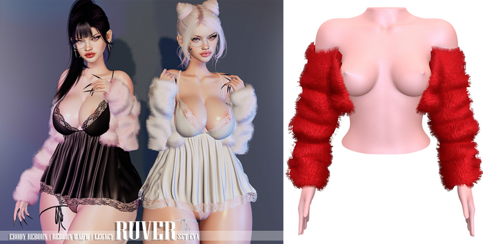 RUVER-Fur Coat :: Eva - Red