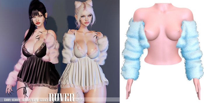 RUVER-Fur Coat :: Eva - Blue