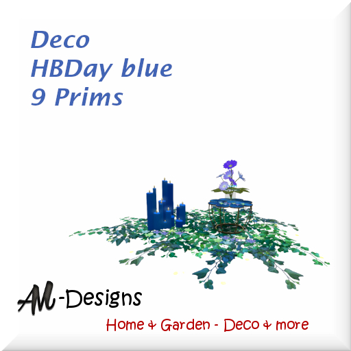 Deco HBDay blue  - 9 Prims