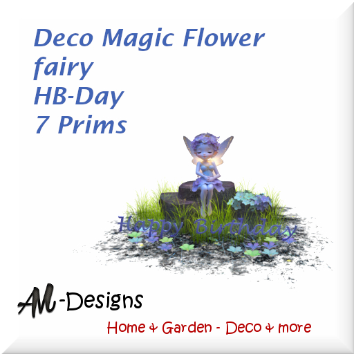 Deco Magic Flower fairy - HB-Day  - 7 Prims