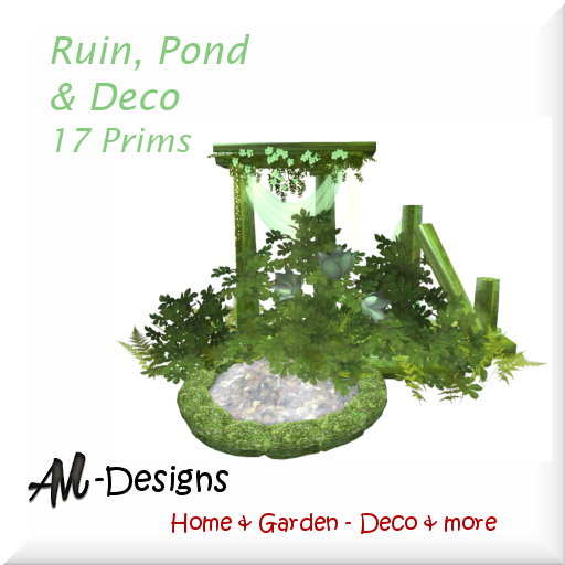 Ruin, Pond  & Deco - 17 Prims