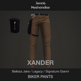 Xander Biker Pants – Brown – Belleza Jake / Legacy / Signature Gianni – Side Pocket & Belt – Copy