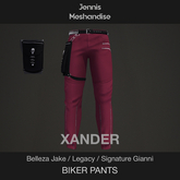 Xander Biker Pants – Burgundy – Belleza Jake / Legacy / Signature Gianni – Side Pocket & Belt – Copy