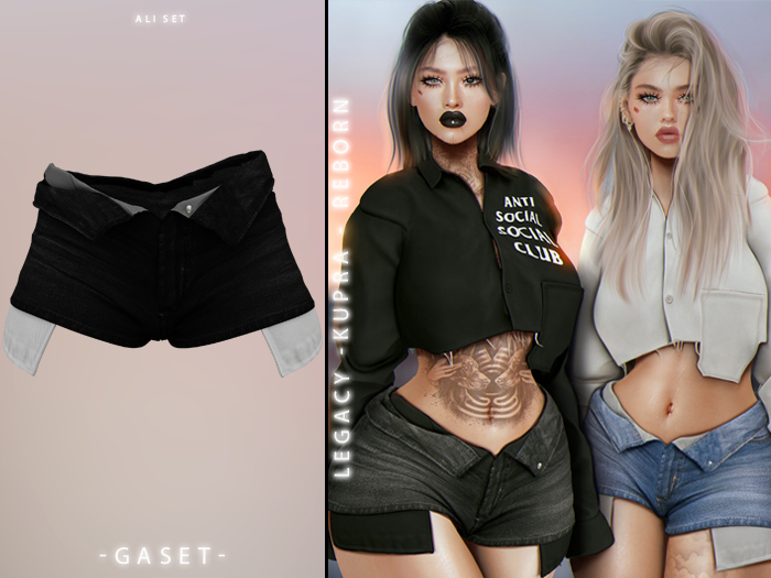 GASET - BLACK DENIM ALI SHORT