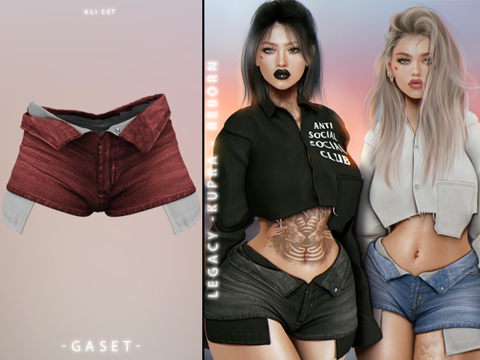 GASET - RED DENIM ALI SHORT
