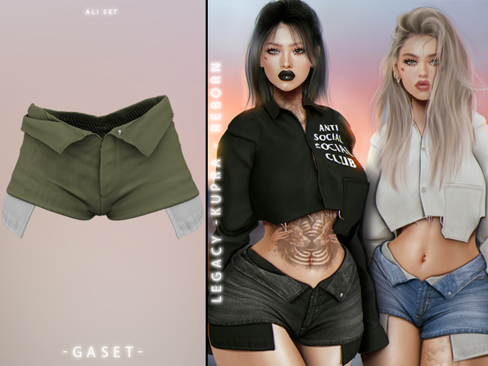 GASET - MILITARY GREEN ALI SHORT