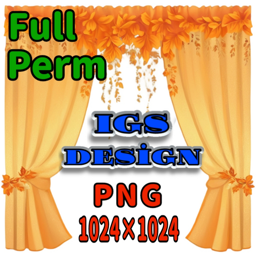Full Perm Texture - Autumn Curtain With Leaves 