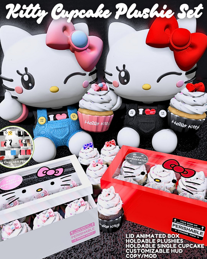 Kitty Cupcake Plushie Set