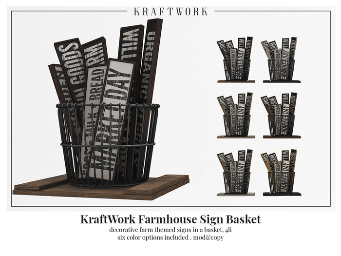 KraftWork Farmhouse Sign Basket (Add Me)