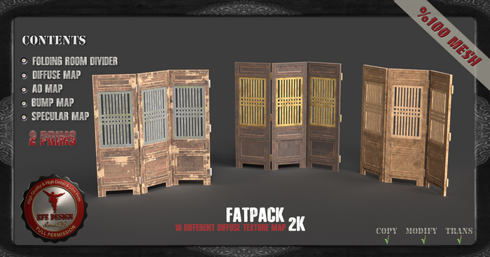 (Efe Design) Folding Room Divider Fatpack Fullperm