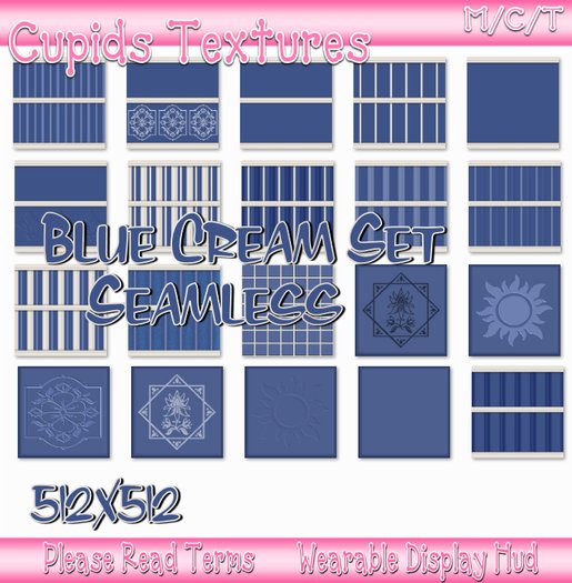 20 BLUE CREAM SET Textures
