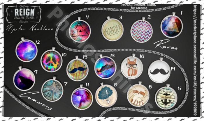 REIGN.- Hipster Necklaces- 3 RARE RETIRED GACHA
