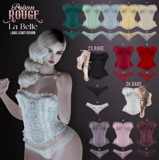 12. POISON ROUGE La Belle Lace Corset Red legacy