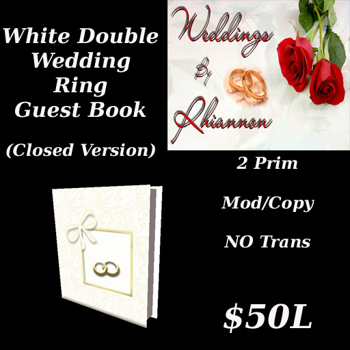 White Double Wedding Ring Closed Guest Book