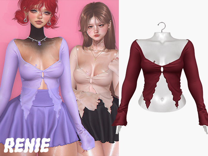 RENIE : BELLE TOP - BURGUNDY