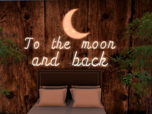 To the moon and back neon sign