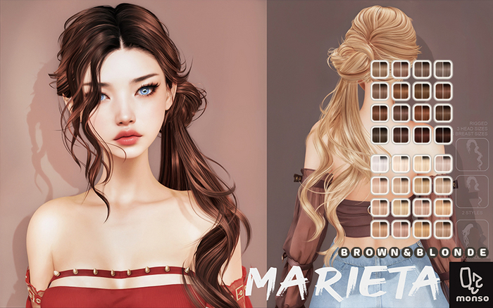[monso] Marieta Hair /Brown & Blonde