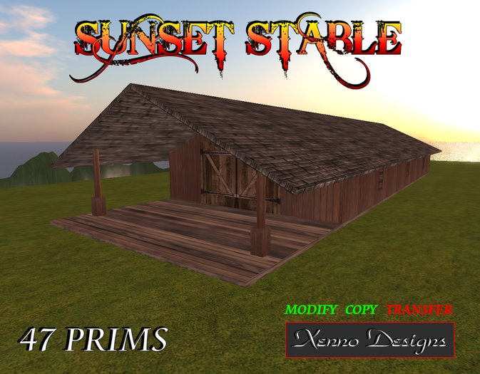 XD Amaretto Sunset Stable (47 Prims)