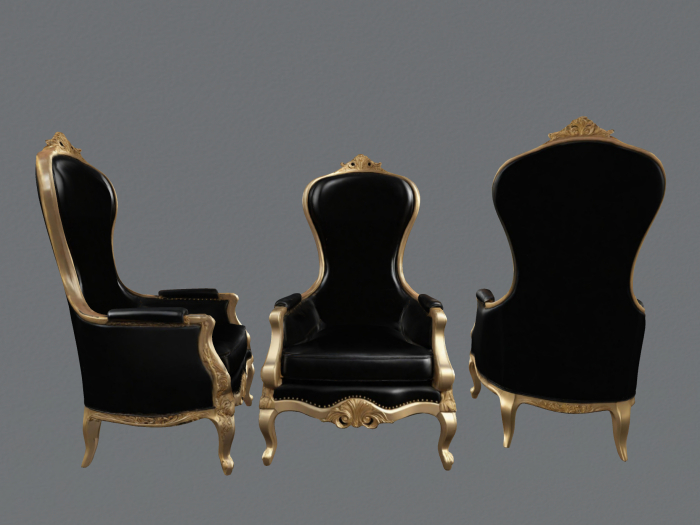 Black & Gold Victorian Chair