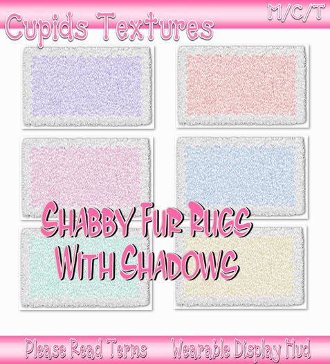 6 SHABBY FUR THROW RUGS Textures
