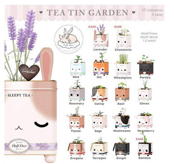 +Half-Deer+ Tea Tin Garden - Bamboo (Panda Bear) RARE 