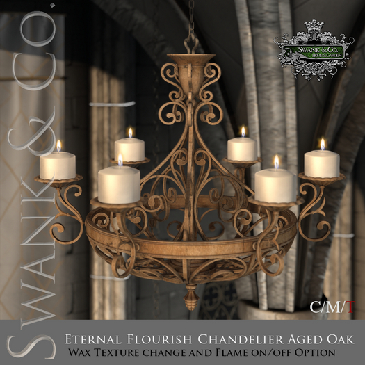 Swank & Co. Eternal Flourish Chandelier Aged Oak 
