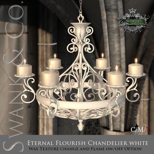 Swank & Co. Eternal Flourish Chandelier White