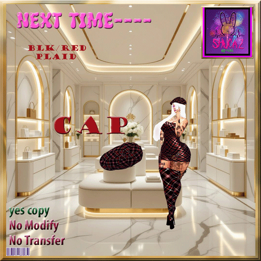 Next Time Blk/Red Plaid Cap