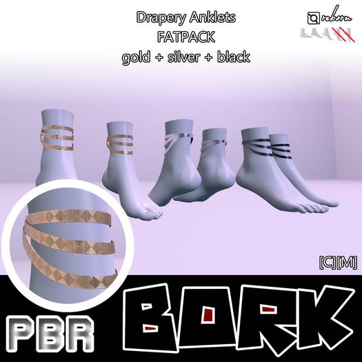 [BORK] PBR Drapery Anklets for eBody Reborn FATPACK