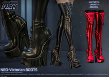 A&Y Neo-Victorian Boots - Red