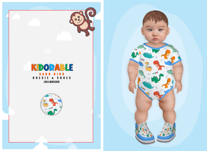 {K} Gabo / Dino Onesie Set / LullaBeebs