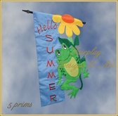 Hello Summer  Wind Blown Yard FlagTRANSFER ONLY